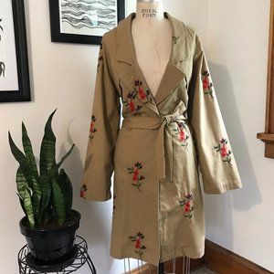 Emrboidered Trench Coat from Anthropologie